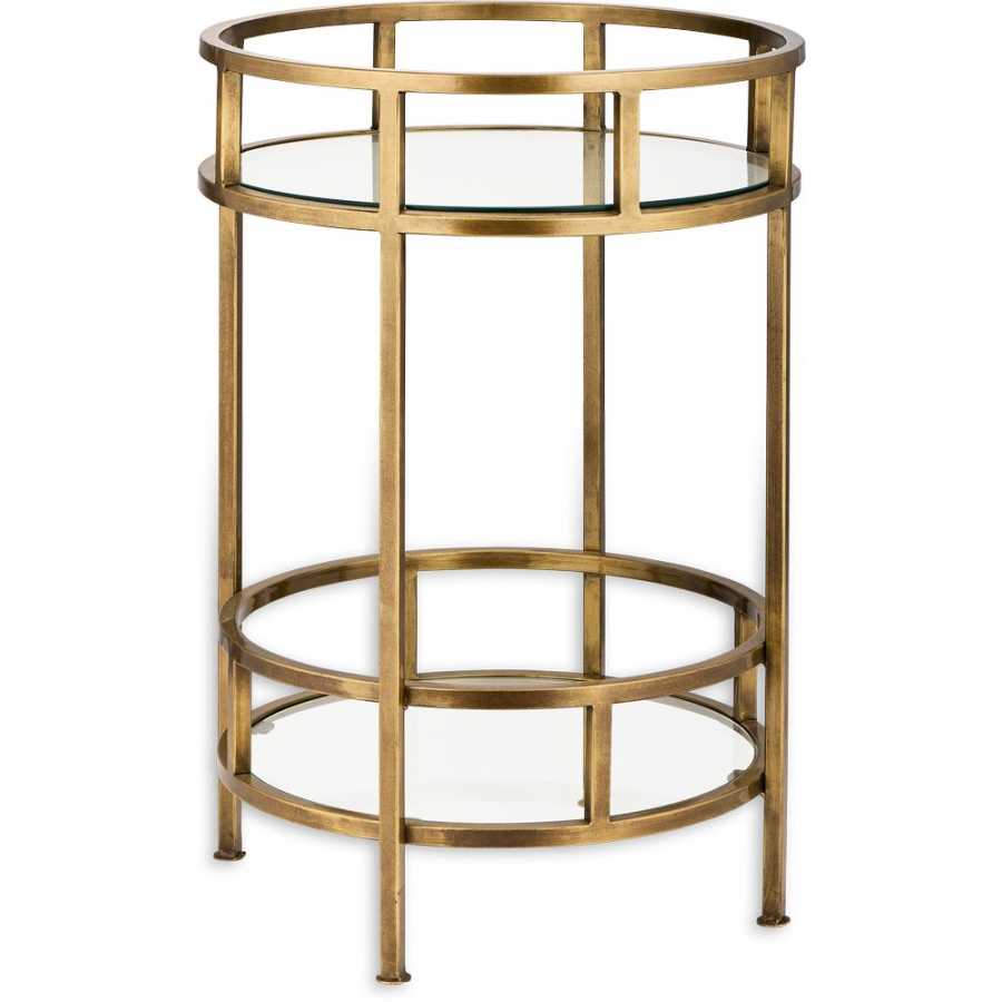 Nkuku Nakuru Drinks Side Table Brass Naken Interiors